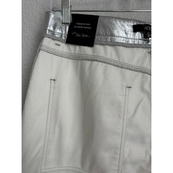 AFRM Faux Leather Wynn Cargo Pants in Silver Metallic - Picture 11 of 13
